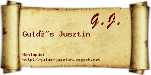 Gulás Jusztin névjegykártya